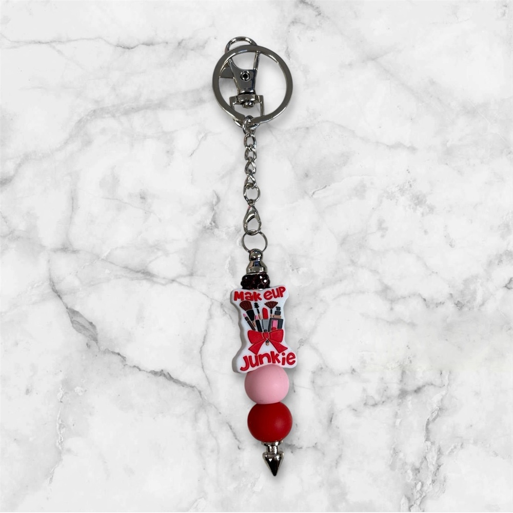 Makeup Junkie Keychain Handcrafted